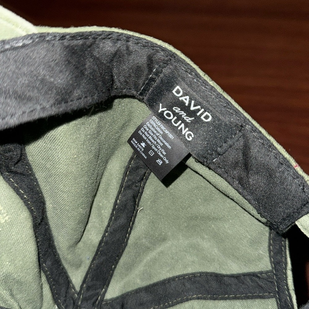 David Young Game Day Football Baseball Cap Hat vintage olive green NWOT unisex - Picture 5 of 5